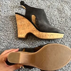 Franco Sarto black wedge sandals